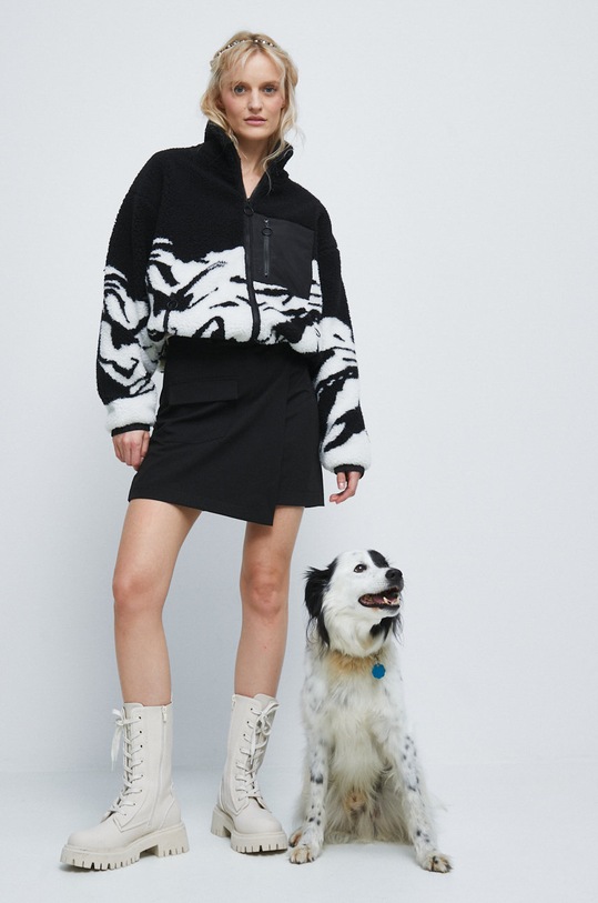 Spódnica damska gładka czarna RW22.SDD403 czarny RW22