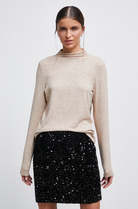 Sukňa dámska s flitrami čierna farba látka čierna RW22.SDD903