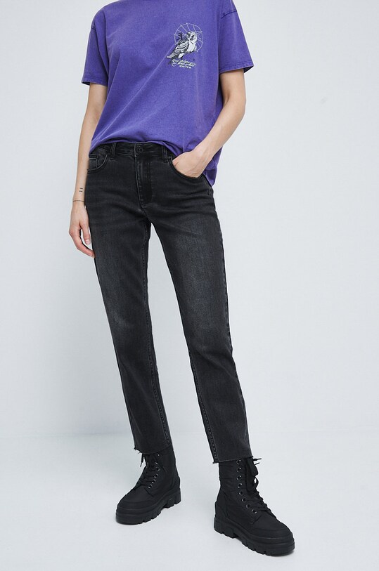 Jeansy damskie boyfriend czarne czarny RW22.SJD040