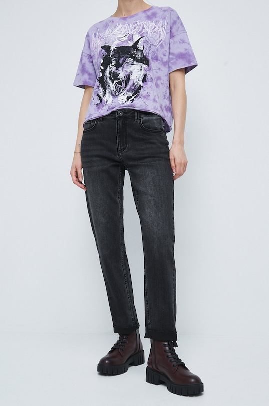 Jeansy damskie boyfriend TALL czarne czarny RW22.SJD045