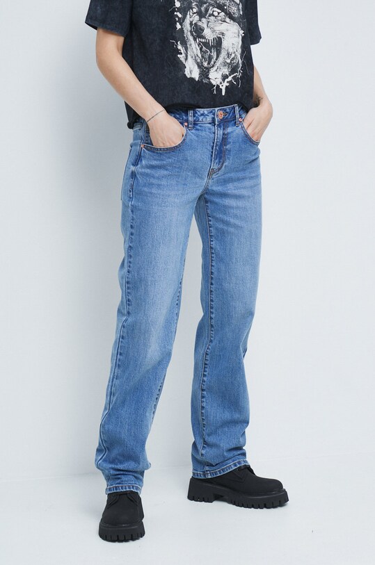 Jeansy damskie wide leg niebieskie niebieski RW22.SJD403