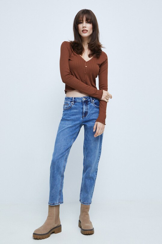 Jeansy damskie straight niebieskie niebieski RW22.SJD604