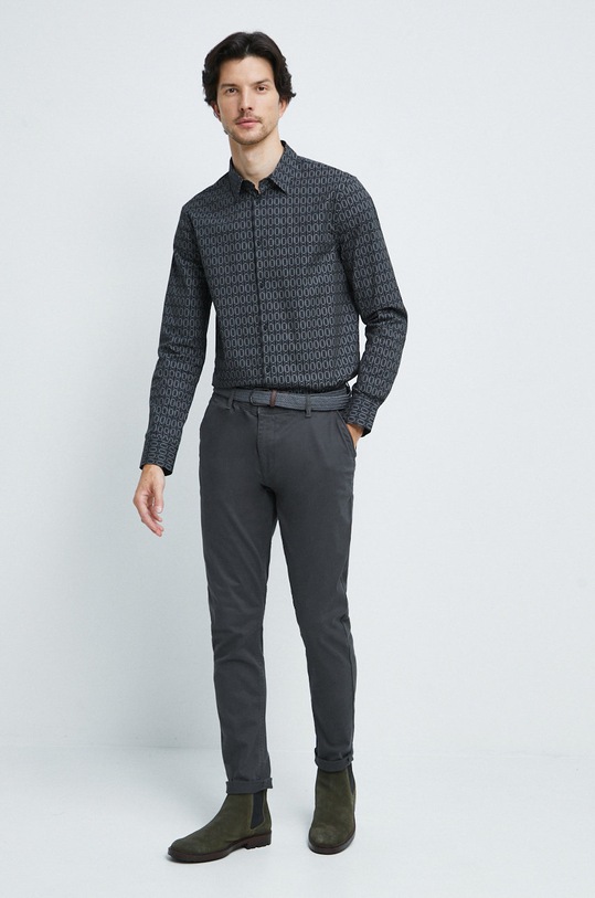 Spodnie męskie w fasonie chinos szare RW22.SPM030 szary RW22