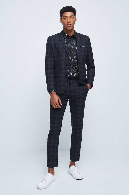 Odzież Spodnie męskie slim fit granatowe RW22.SPM305 granatowy