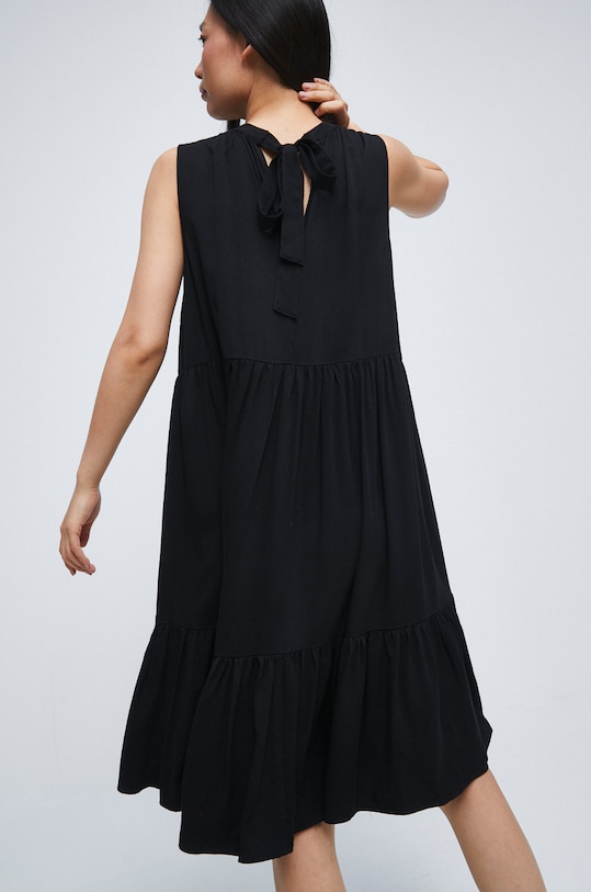 Odzież Sukienka z wiskozy czarna RW22.SUD012 czarny