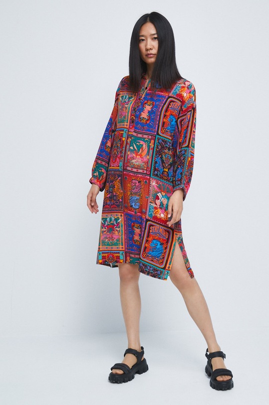 Sukienka z wiskozy multicolor RW22.SUD209 multicolor RW22