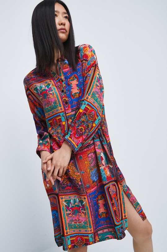 Sukienka z wiskozy multicolor multicolor RW22.SUD209