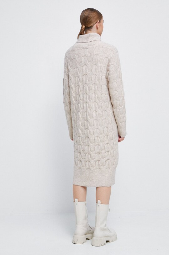 Odzież Sukienka damska z golfem kolor beżowy RW22.SUD802 beżowy