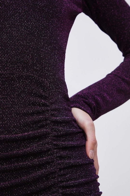 Sukienka damska z włóknem metalicznym kolor różowy RW22.SUDB06 różowy