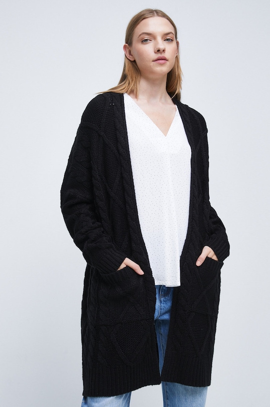 Kardigan damski czarny RW22.SWD034 czarny RW22
