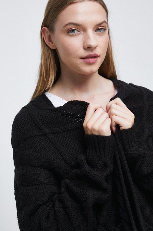 Kardigan damski czarny czarny RW22.SWD034