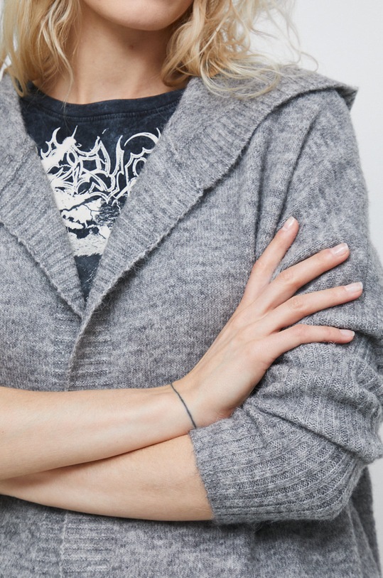 Dámsky kardigán s prímesou vlny RW22.SWD042 sivá