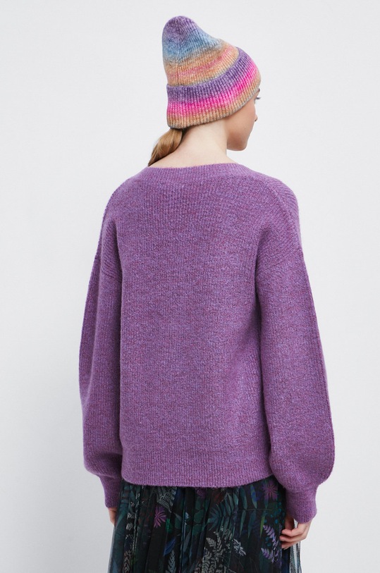 Oblečenie Sveter dámsky z melanžovej pleteniny fialová farba RW22.SWD082 fialová