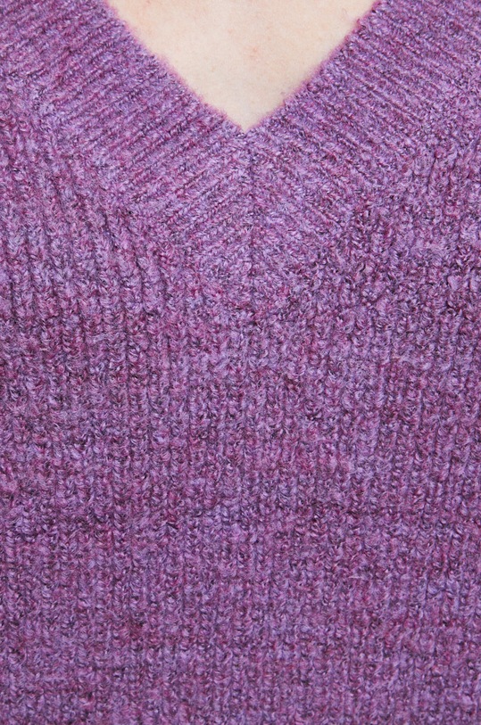 Sveter dámsky z melanžovej pleteniny fialová farba RW22.SWD082 fialová