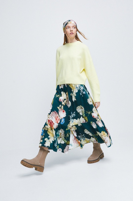 Sweter z wełną damski żółty RW22.SWD301 żółty RW22