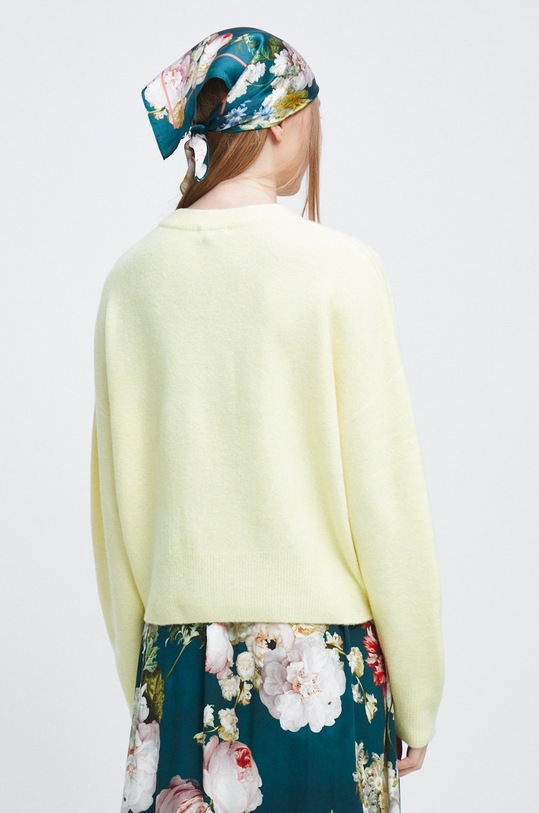 Odzież Sweter z wełną damski żółty RW22.SWD301 żółty