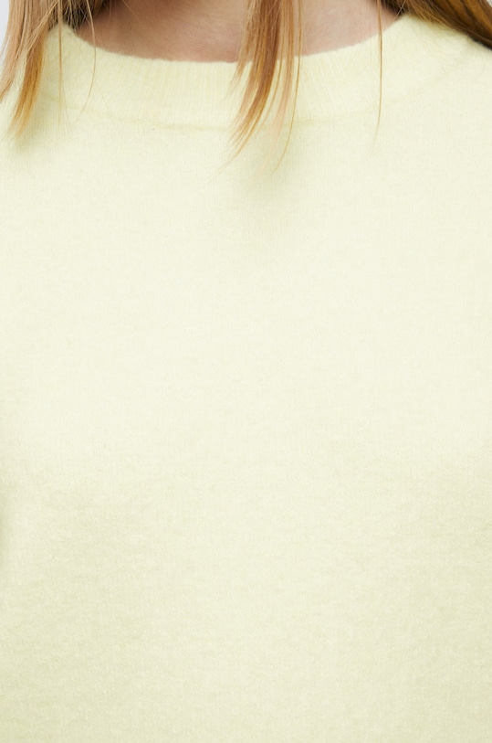 Sweter z wełną damski żółty RW22.SWD301 żółty