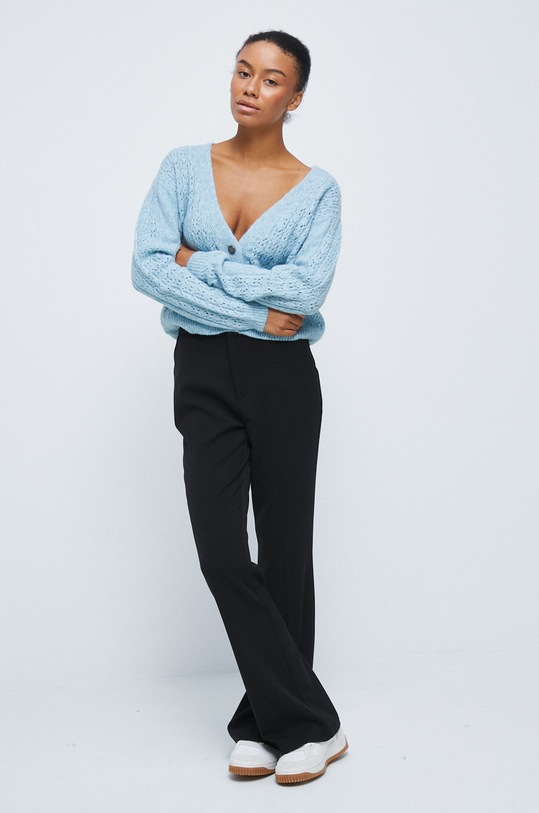 Dámsky kardigán s prímesou vlny RW22.SWD302 tyrkysová RW22