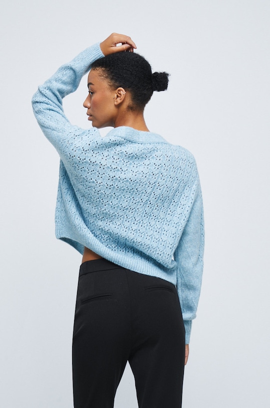 Oblečenie Dámsky kardigán s prímesou vlny RW22.SWD302 tyrkysová