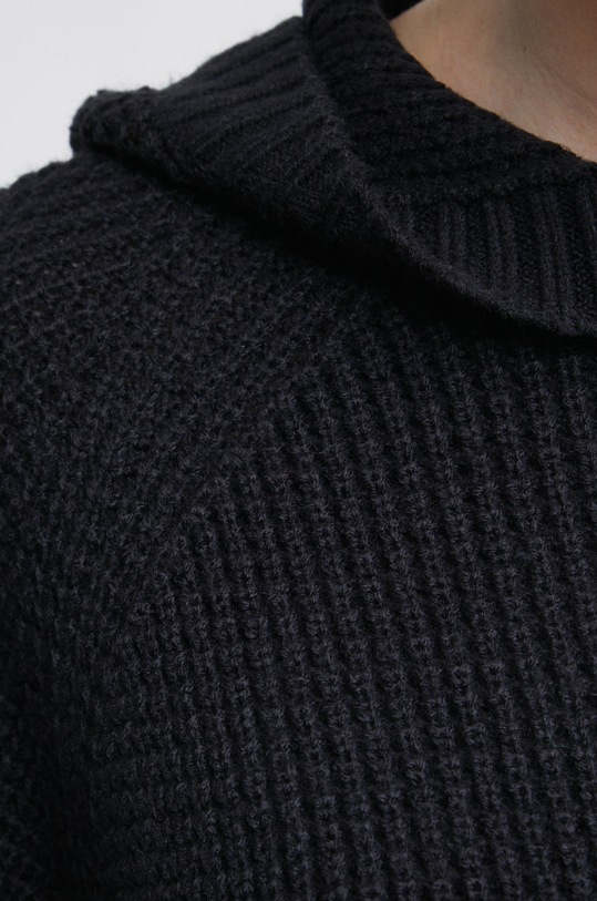 Sweter damski z kapturem kolor czarny RW22.SWD804 czarny