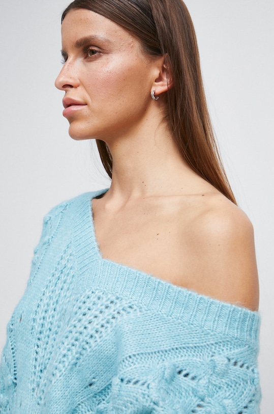 Medicine pulover din amestec de lana RW22.SWD909 turcoaz