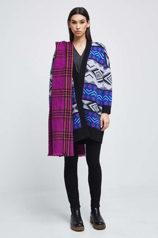 Kardigán s prímesou vlny dámsky RW22.SWDC03 modrá RW22