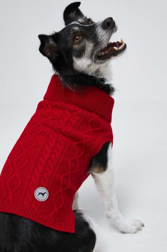 Sweter dla pupila z fakturą kolor czerwony RW22.SWU0A0 czerwony RW22