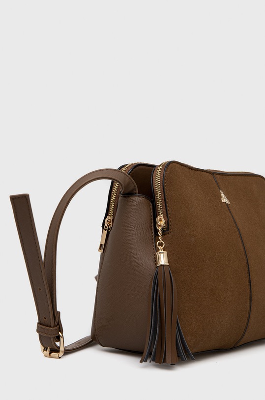 Torebka damska ze skóry ekologicznej i imitacji zamszu beżowa RW22.TOD606 beżowy RW22