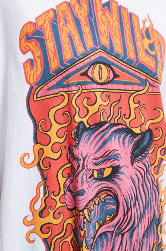 T-shirt bawełniany z nadrukiem biały RW22.TSD208 biały