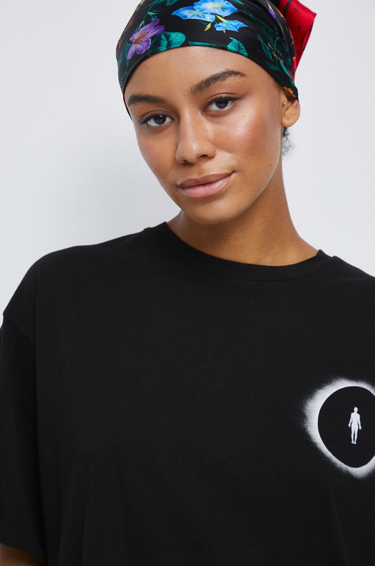 T-shirt bawełniany z kolekcji Science czarny czarny RW22.TSD351