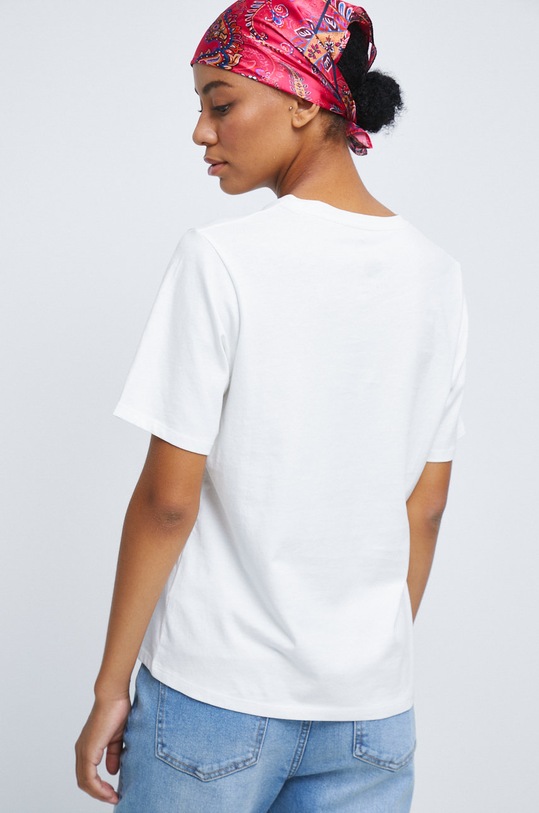 Odzież T-shirt bawełniany z kolekcji Science beżowy RW22.TSD359 beżowy