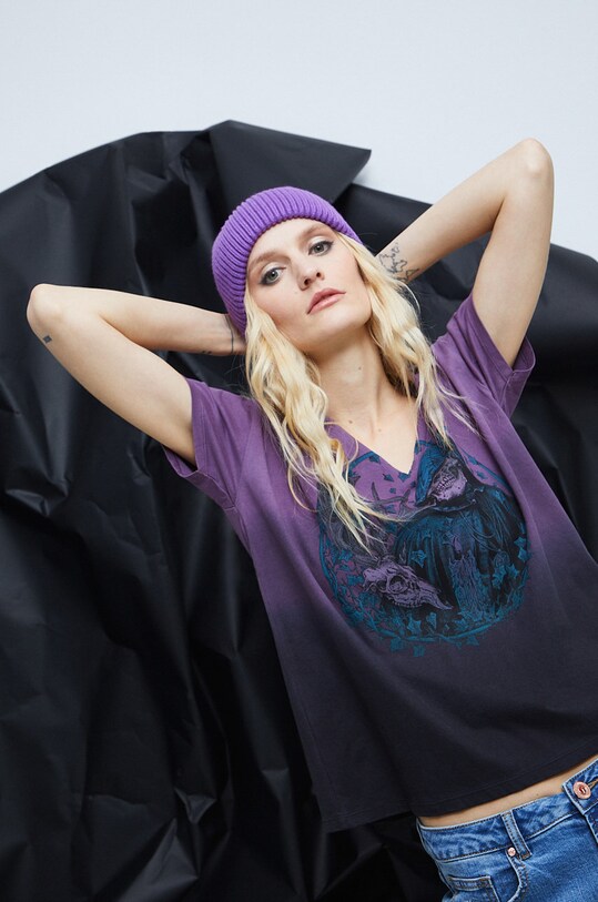 T-shirt bawełniany damski by Rafał Wechterowicz kolor multicolor multicolor RW22.TSD752