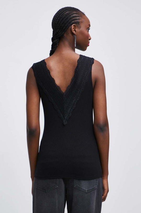 Odzież Top damski prążkowany kolor czarny RW22.TSDA08 czarny