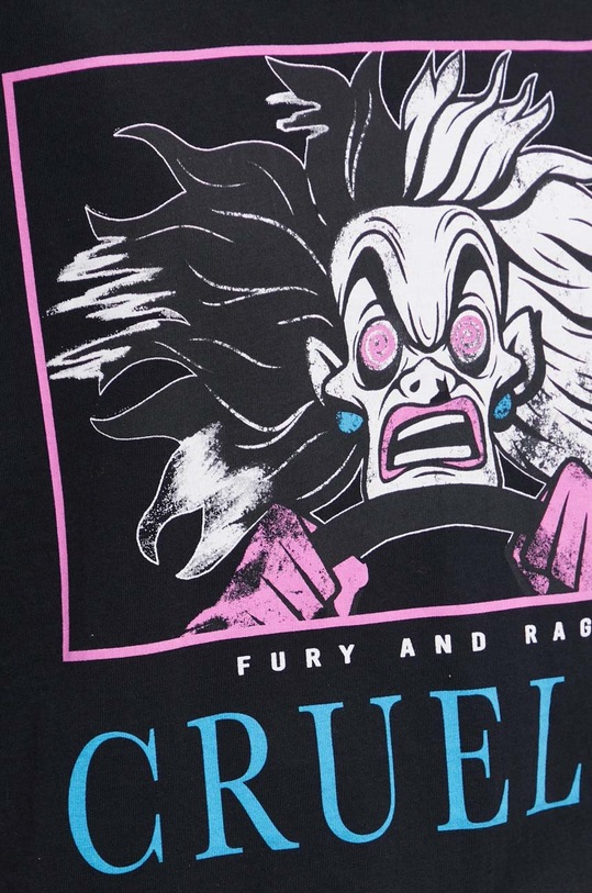 T-shirt bawełniany damski Cruella kolor czarny RW22.TSDA57 czarny