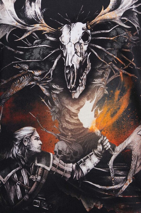 T-shirt bawełniany damski z kolekcji The Witcher x Medicine kolor czarny RW22.TSDB50