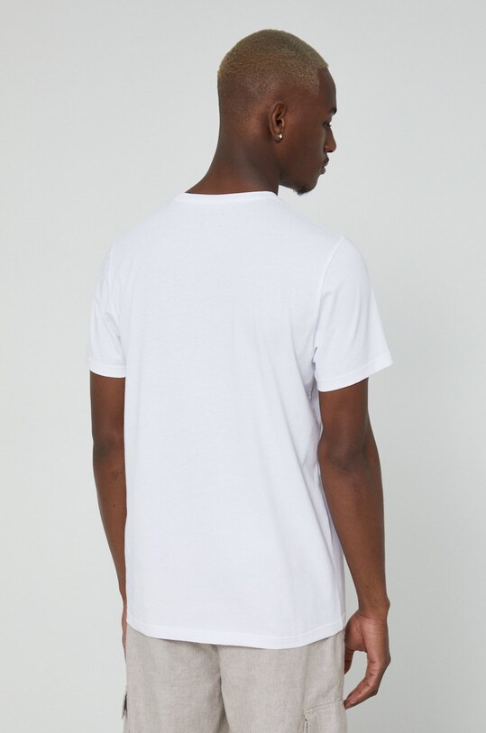 Odzież T-shirt bawełniany męski gładki z domieszką elastanu biały RW22.TSM031 biały
