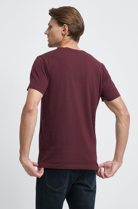 Odzież T-shirt bawełniany gładki z domieszką elastanu bordowy RW22.TSM052 bordowy