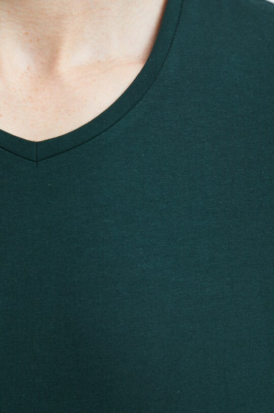 T-shirt bawełniany męski gładki z domieszką elastanu kolor zielony RW22.TSM070 zielony