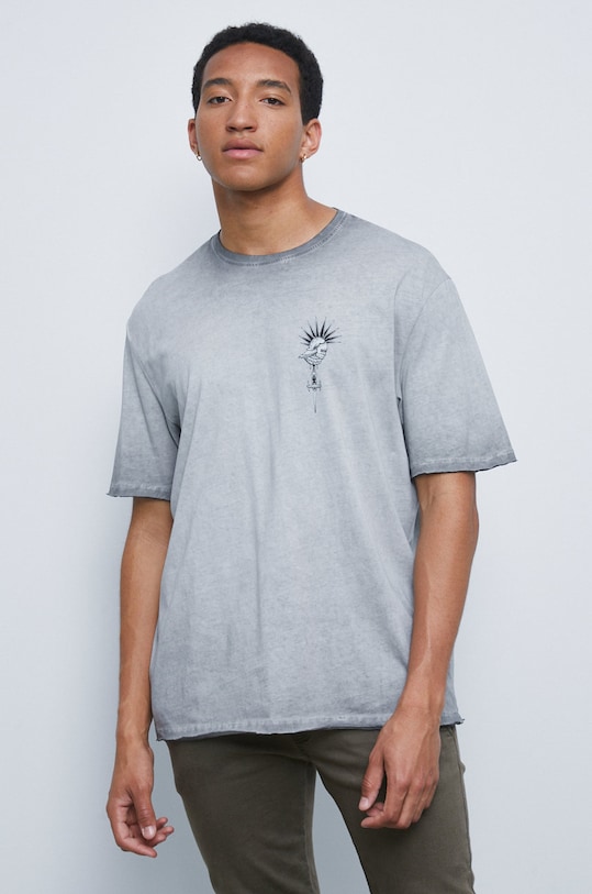 T-shirt bawełniany męski z kolekcji Legendy szary RW22.TSM154 szary RW22