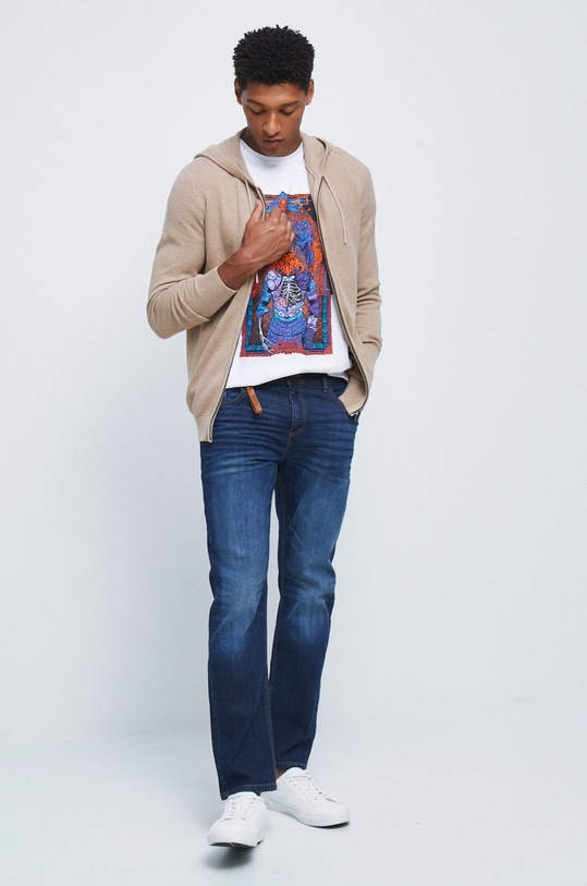 T-shirt bawełniany z nadrukiem biały RW22.TSM306 biały RW22