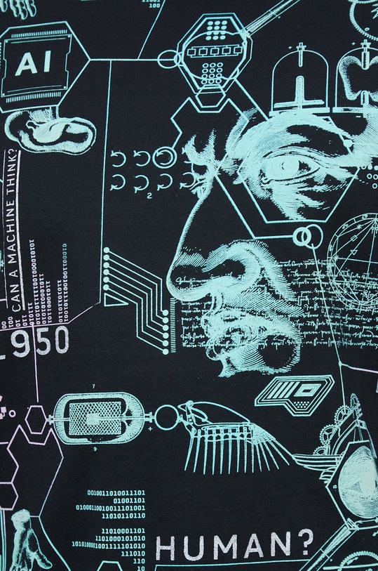 T-shirt bawełniany z kolekcji Science czarny RW22.TSM355 czarny