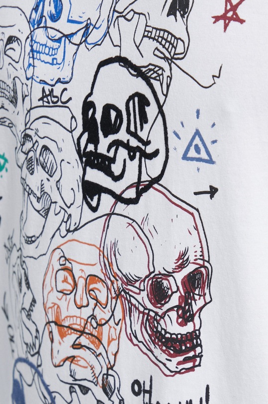 T-shirt bawełniany z nadrukiem biały RW22.TSM400