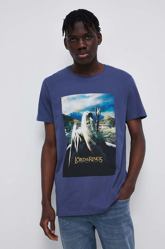 Medicine tricou din bumbac print albastru RW22.TSMA61