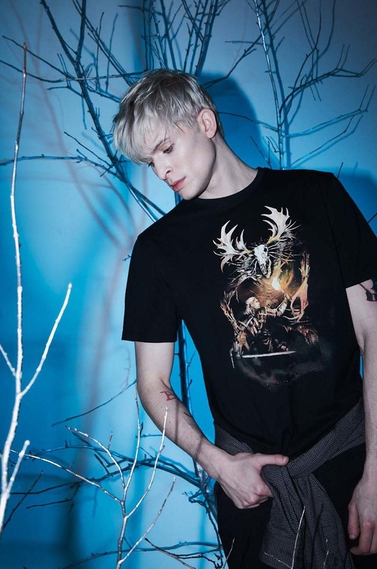 T-shirt bawełniany męski z kolekcji The Witcher x Medicine kolor czarny okrągły czarny RW22.TSMB54