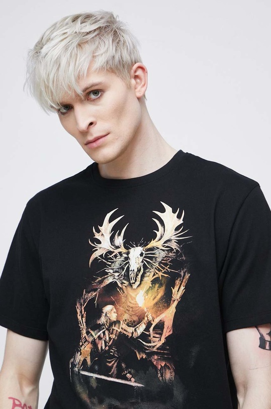 T-shirt bawełniany męski z kolekcji The Witcher x Medicine kolor czarny RW22.TSMB54 czarny