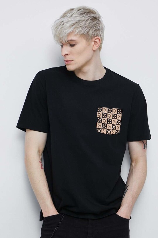 Odzież T-shirt bawełniany męski z kolekcji The Witcher x Medicine kolor czarny RW22.TSMB55 czarny