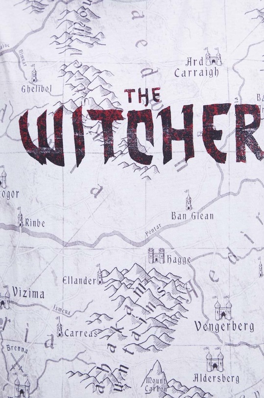 Bavlnené tričko pánske z kolekcie The Witcher x Medicine biela farba RW22.TSMB56