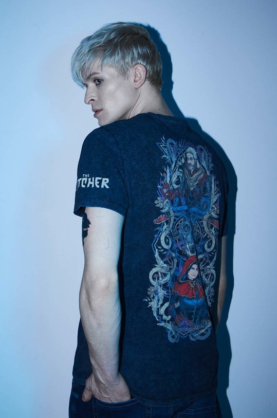 T-shirt bawełniany męski z kolekcji The Witcher x Medicine kolor szary RW22.TSMB58 szary RW22