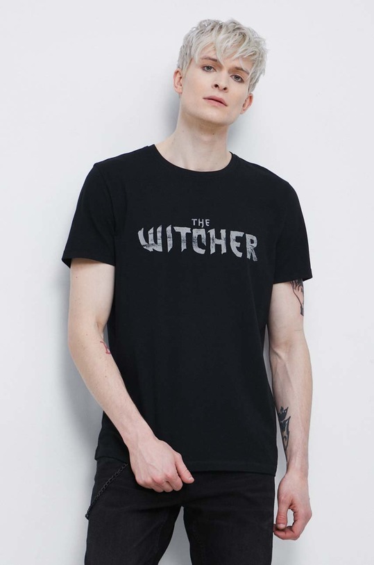 Bavlnené tričko pánske z kolekcie The Witcher x Medicine čierna farba čierna RW22.TSMB59