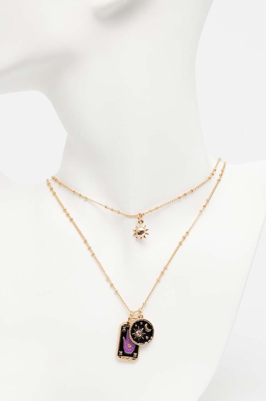 Akcesoria Naszyjniki damskie z ozdobnymi zawieszkami (2-pack) kolor złoty RW23.AKD303 złoty